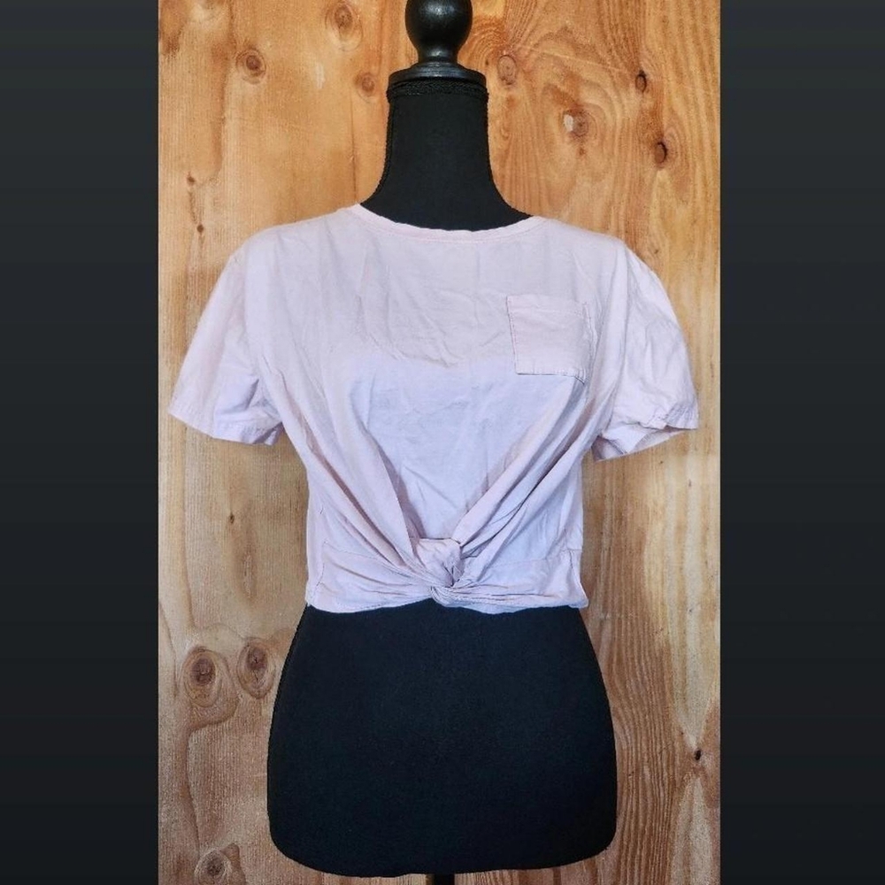 Casual Pink Knot Front Top BUY1 GET1 FREE